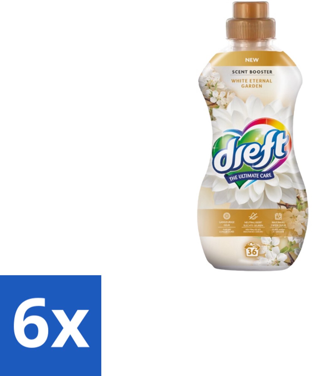 6 x Dreft – White Eternal Garden – Vloeibare Geurbooster – 720 ml – 36 wasbeurten - Wasgeur - Wasgeurbooster - Frisse Geur - Wasmiddel - Textiel Verzorging