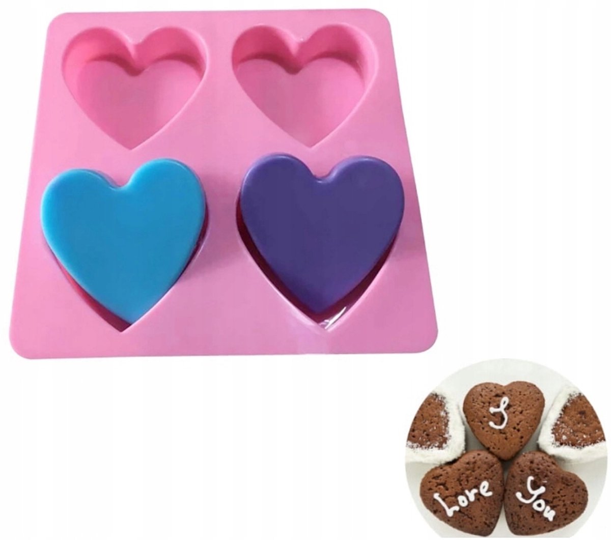 Siliconen harde vorm voor muffins en monoporties - 4 gaten