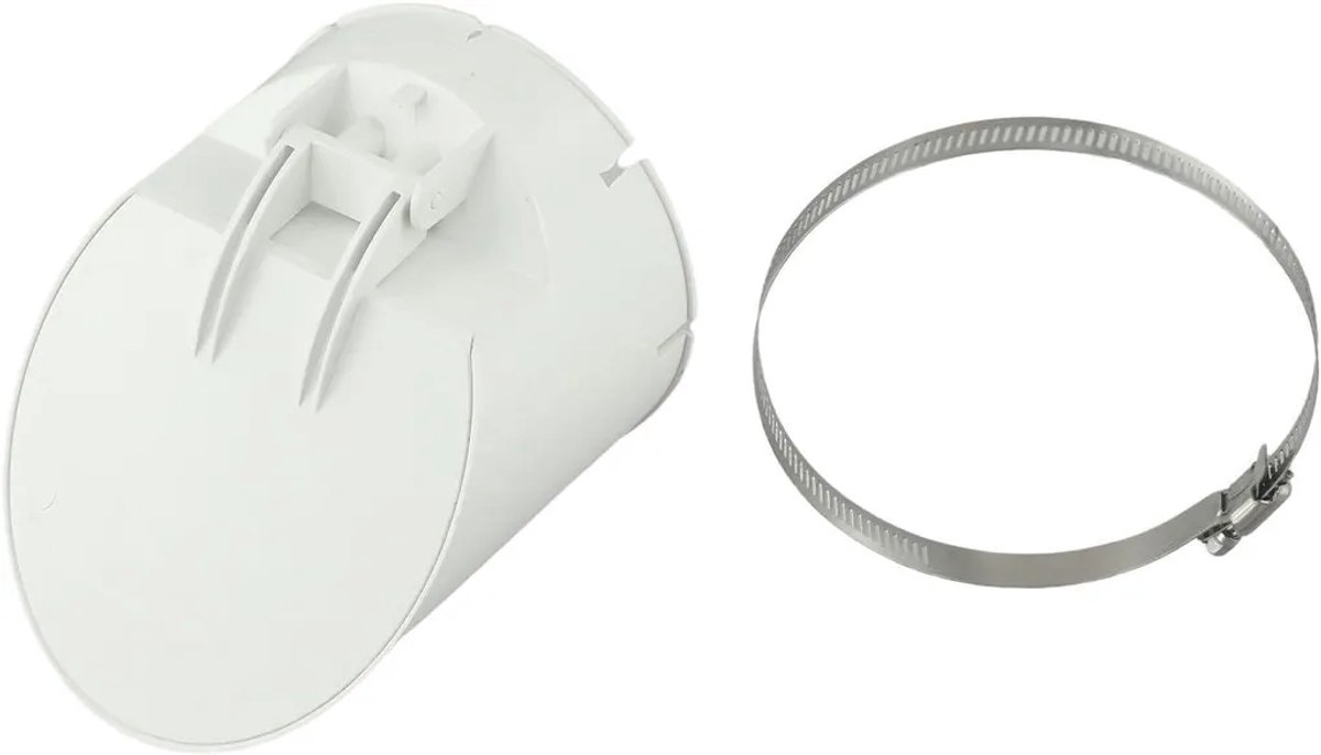 110 mm PVC terugslagklep Geschikt voor wit filter om geuren en insecten buiten te houden, Geschikt voor externe afvoer.