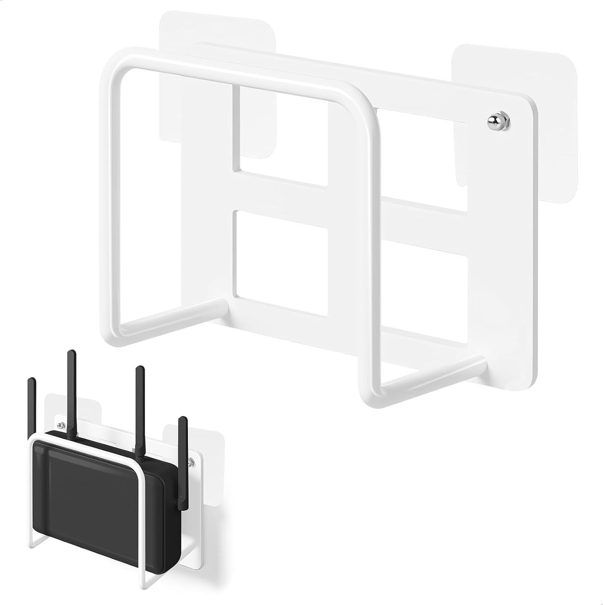 WLAN Box voor Verbergen van Routers en Kabels, Draadloze Router Versteviger, Open Ontwerp, Metalen Constructie, Wit, Ideaal voor Thuisgebruik