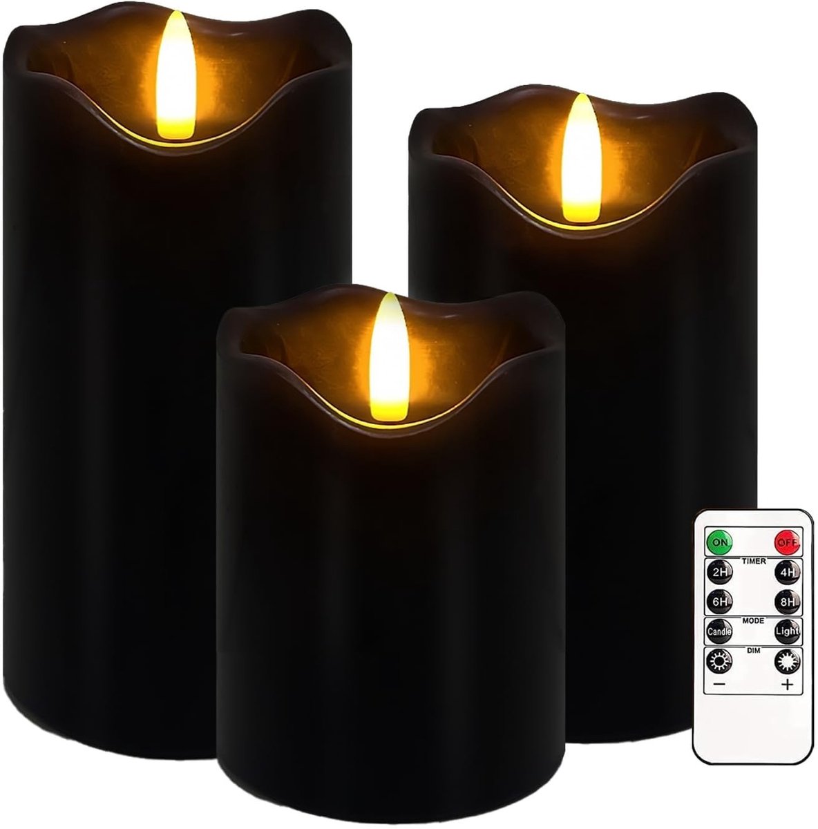 Elzusha - Set van 3 Vlamloze Kaarsen met Afstandsbediening en Timer