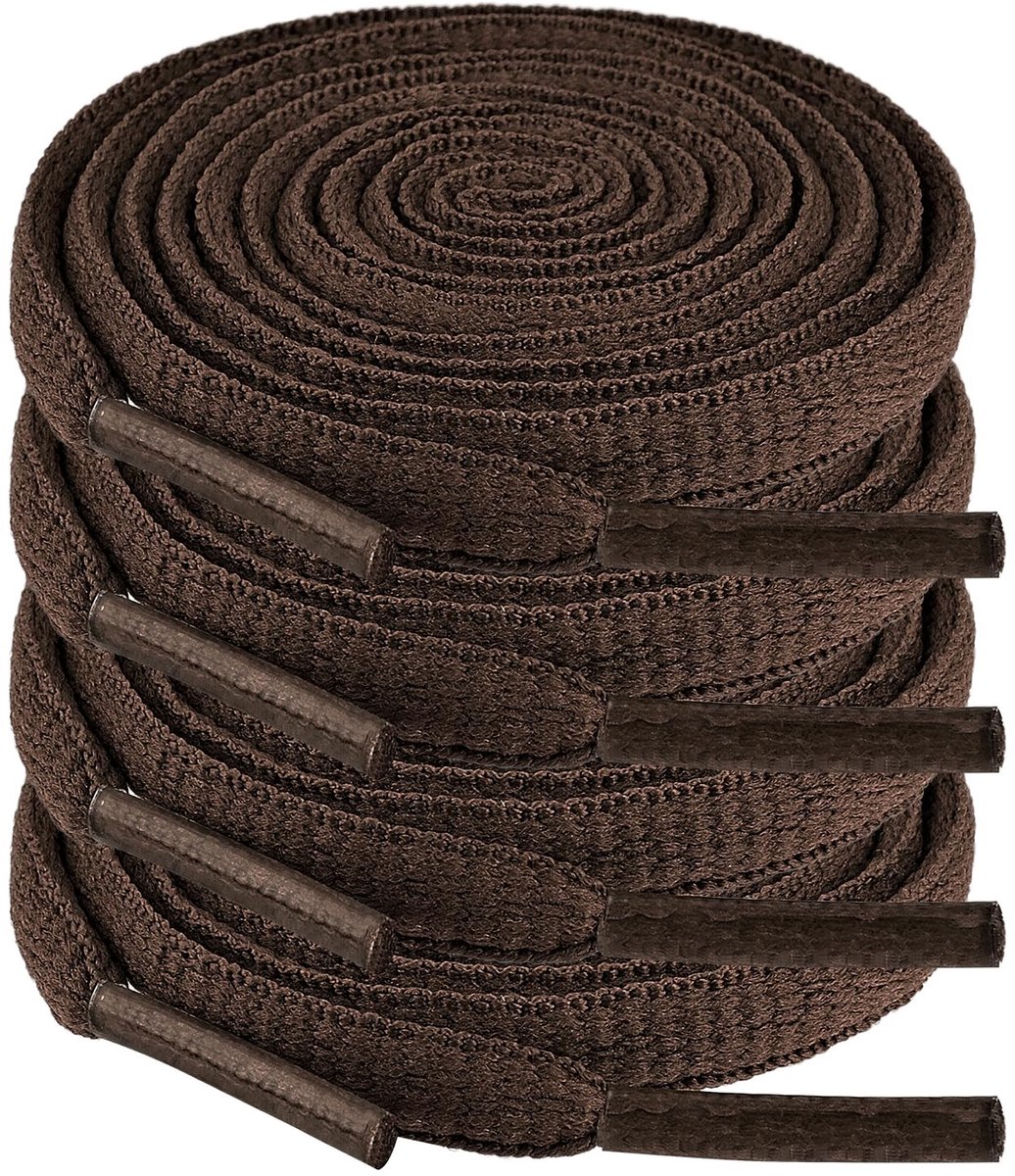 Elzusha - 2 Paar Platte Bruine Veters 100 cm voor Sneakers en Sportschoenen