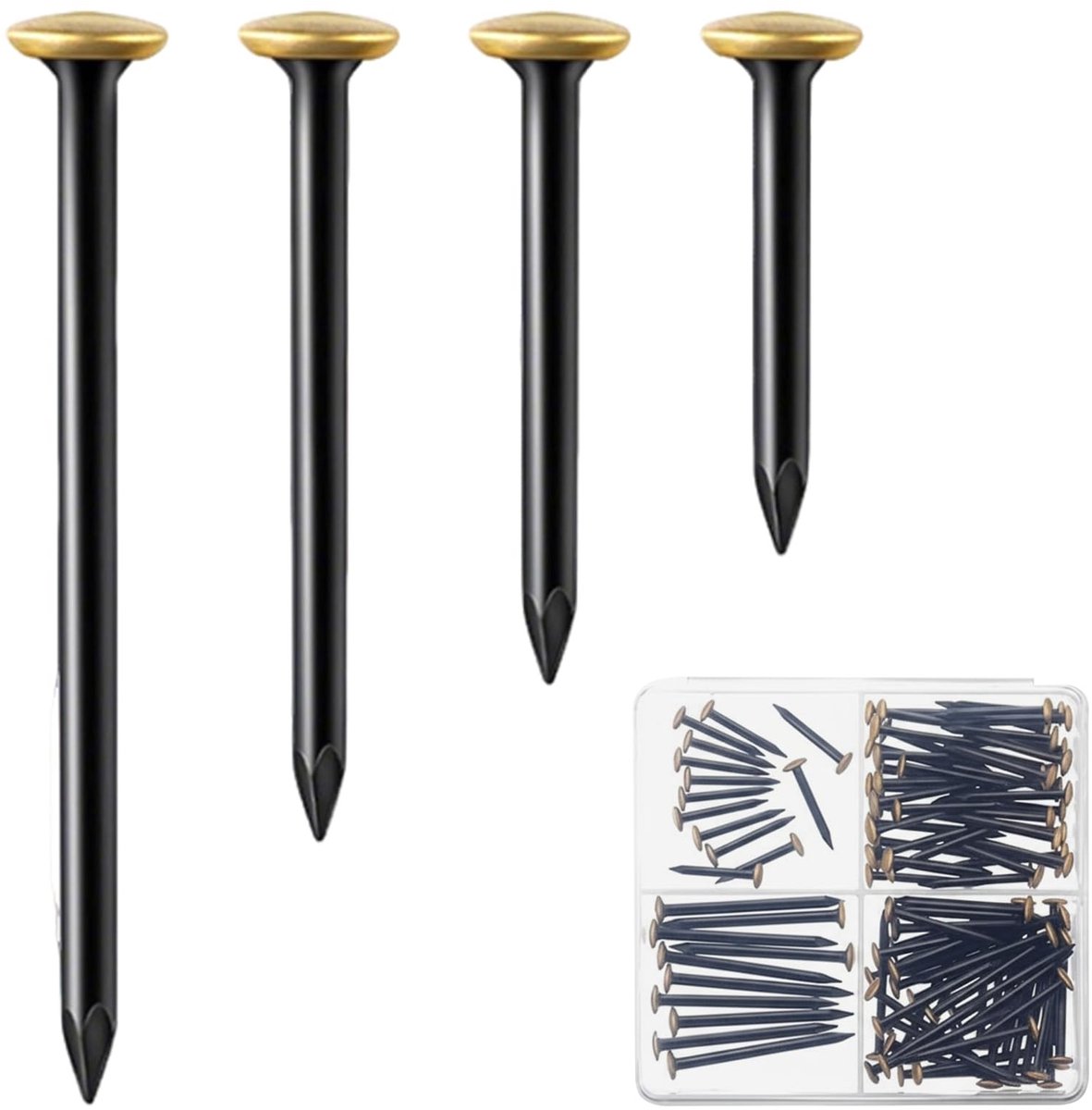 Elzusha - 120 Stuks Kopergecoate Nagelset voor DIY Projecten