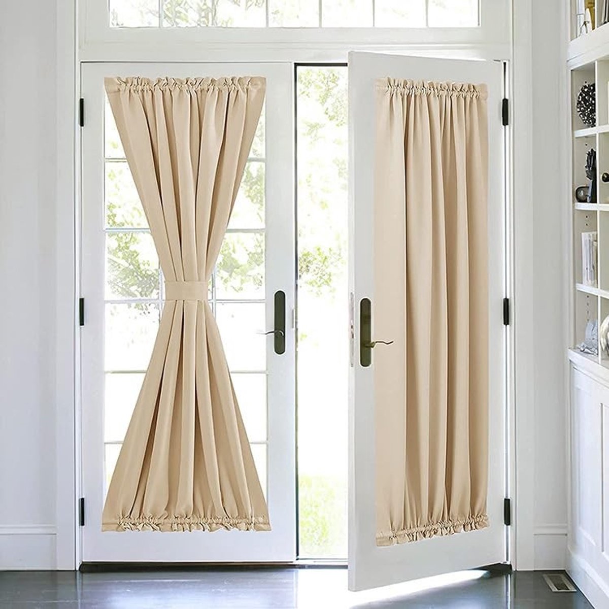 Elzusha - Opaque Franse Deurgordijn - 64x102 cm Beige