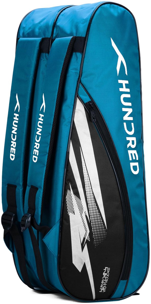 HUNDRED Cosmogear Badminton Kit-Bag (Teal Blue/Black, Large) - Unisex - Material: Polyester - ShopVlot