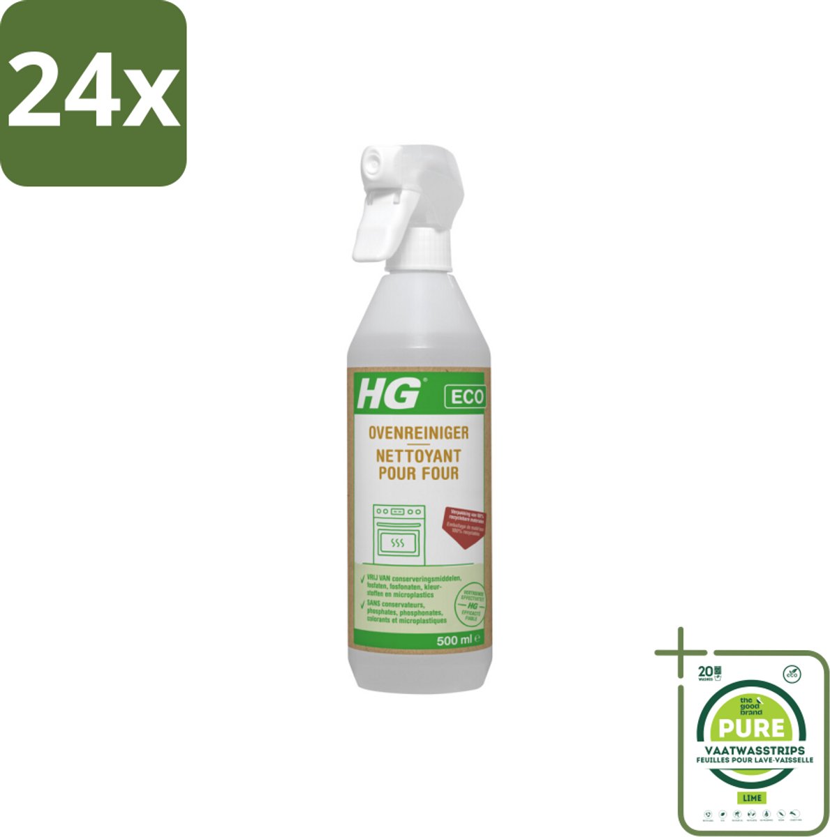 HG Eco Ovenreiniger 500 ml - Voordeelverpakking - 24 stuks - Ovenreiniger - Schoonmaakmiddel