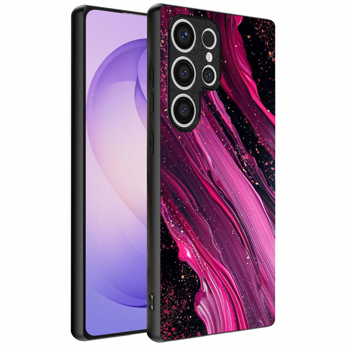 Geschikt voor Samsung Galaxy S26 Ultra Telefoonhoesje met marmer opdruk - TPU backcover case marble design - Paars Roze - Smartphonica geschikt voor Samsung Galaxy S26 Ultra