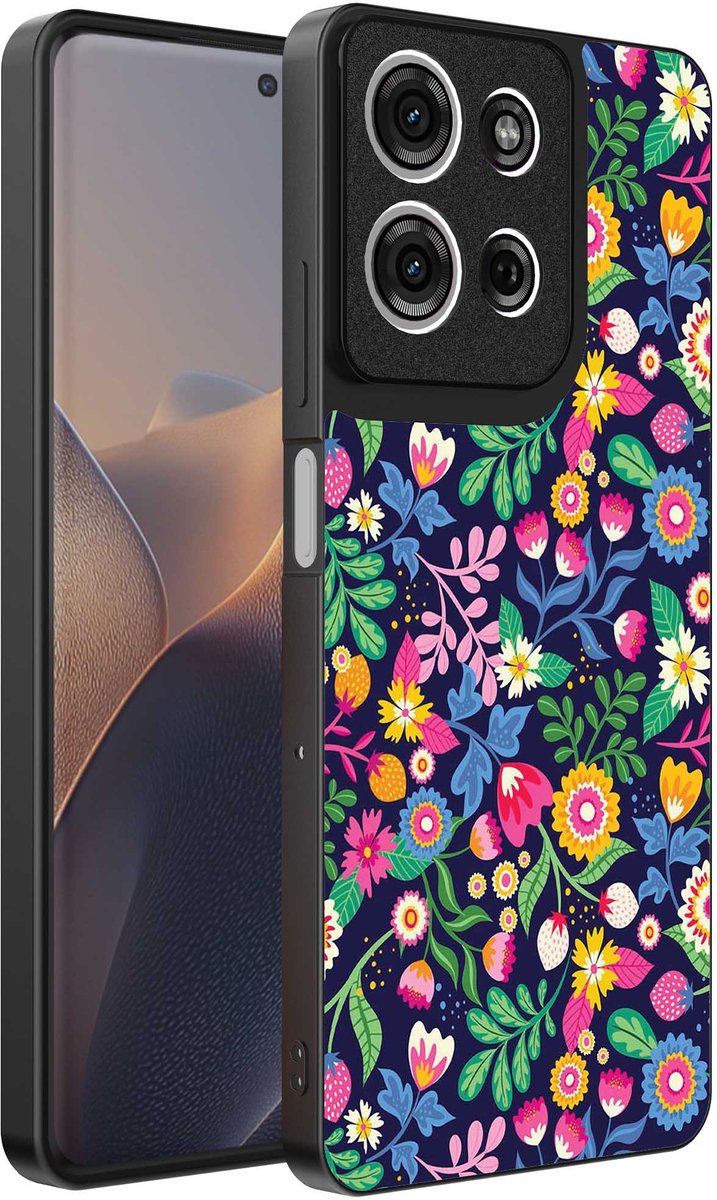 Geschikt voor Motorola Edge 60 Fusion Telefoonhoesje met bloemen opdruk - TPU backcover case flower design - Smartphonica geschikt voor Motorola Edge 60 Fusion