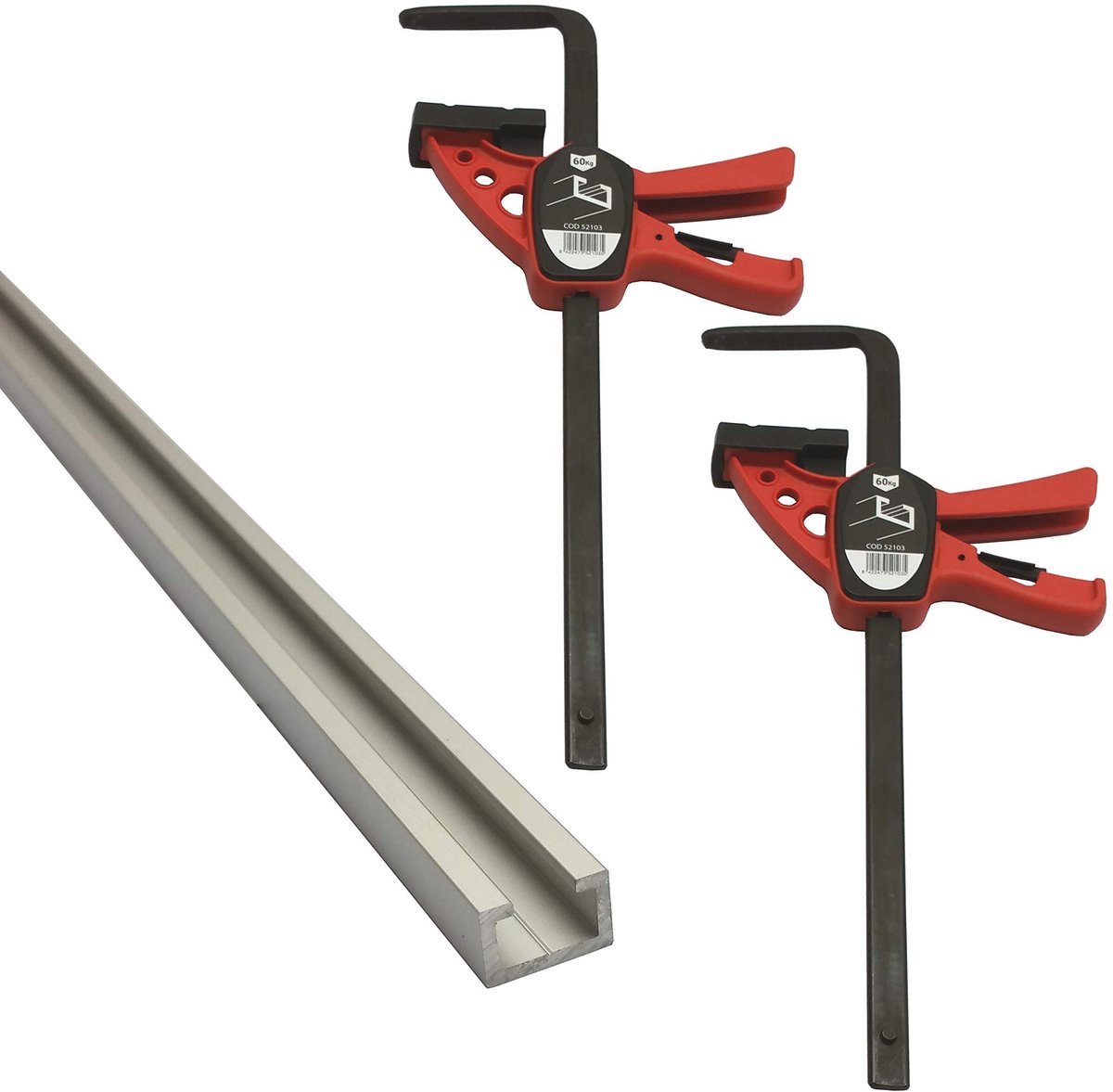 Solidchoice - C-profiel M8 1m met 2 Snelsluittafelklemmen