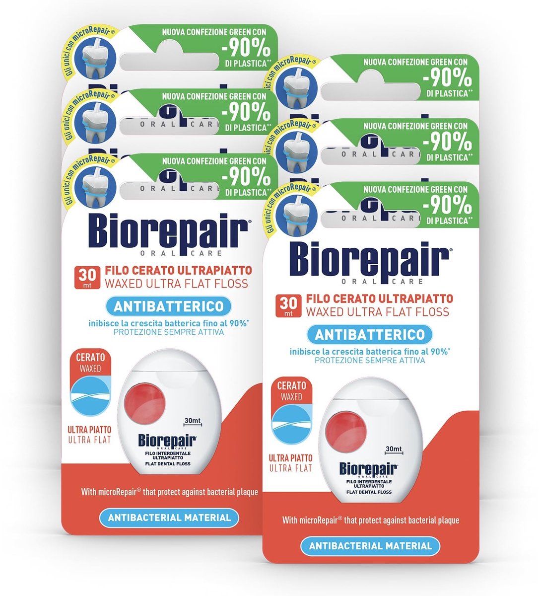Solidchoice - Antibacteriële Tandfloss met MicroRepair - 6 x 30 m - Frisse Munt