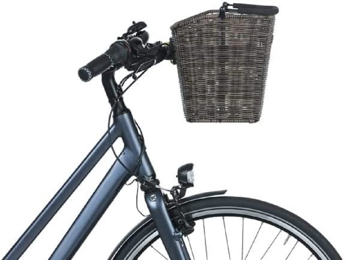 Solidchoice - Rieten Fietskorf voor Voorwiel, Verwijderbaar