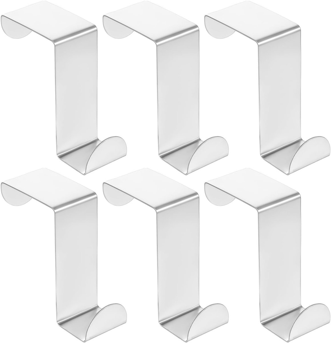 Solidchoice - Set van 6 RVS Deurhaken voor Over de Deur