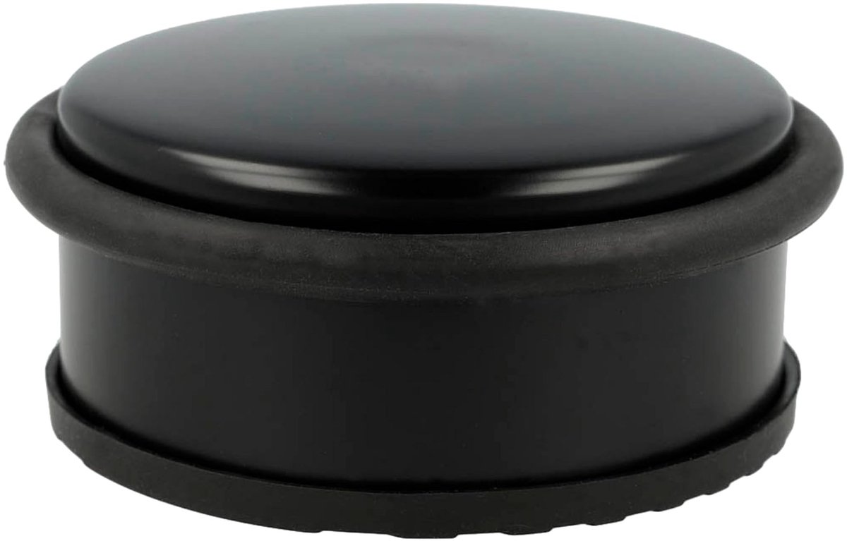 Solidchoice- Deurstopper Zwart 1,5 kg - Robuust Roestvrij Staal - Antislip Onderkant - Deurstoppers Voor Binnen/Buiten - Modern Design - Veiligheid en Stijl - Deurbuffer