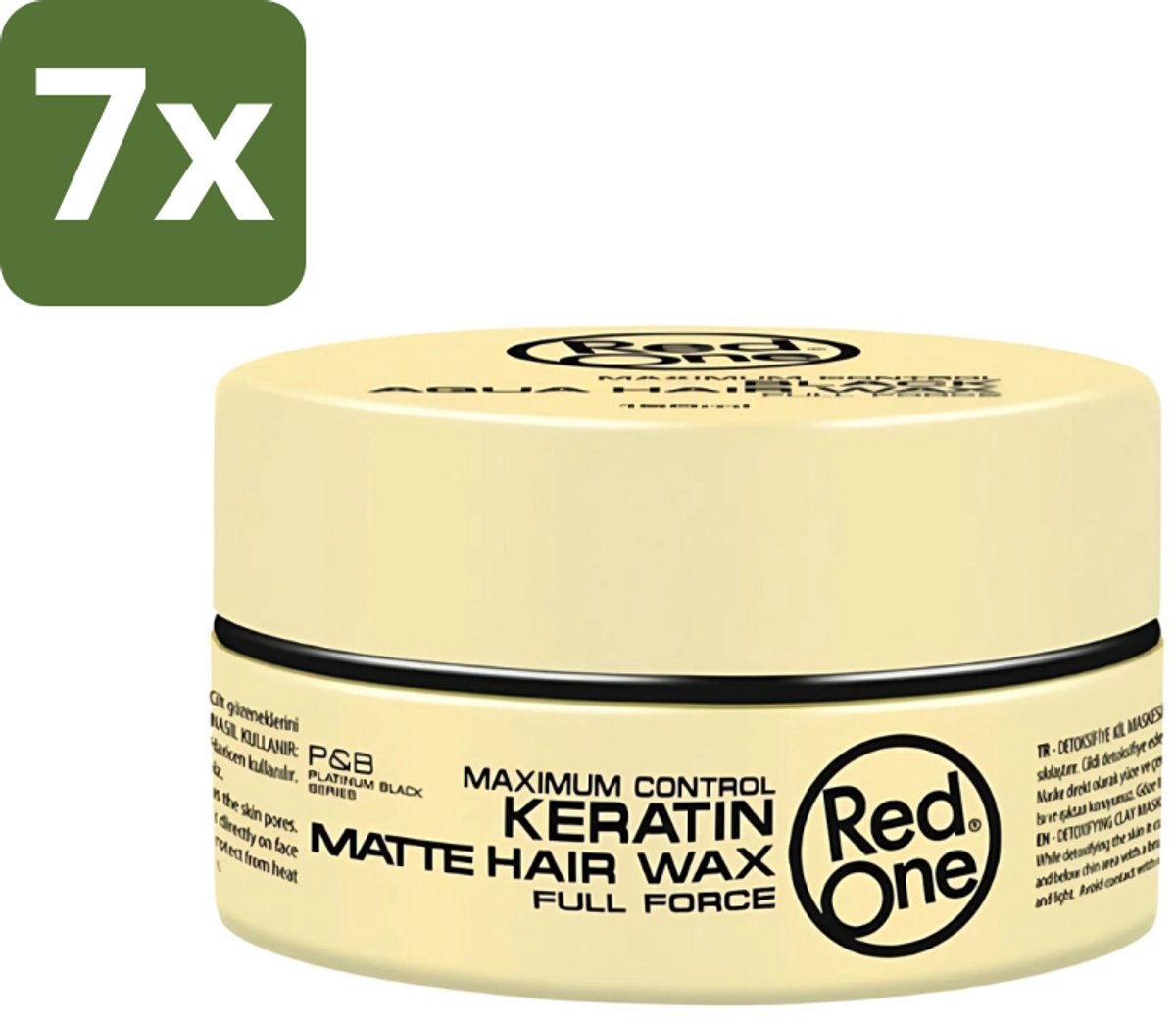 Red One - Haarwax - Keratin Matte - Versterkende Styling - Voor Sterke Hold & Matte Look - 150 ml - Bulkverpakking - 7 stuks