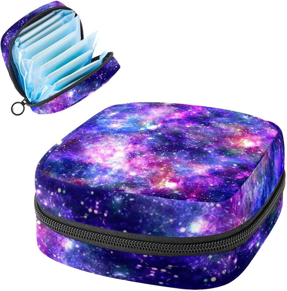 Opbergtas Maandverband - Periode Kit - Privacy Beschermen - Zakformaat Ontwerp - 12x17 cm - Galaxy Night