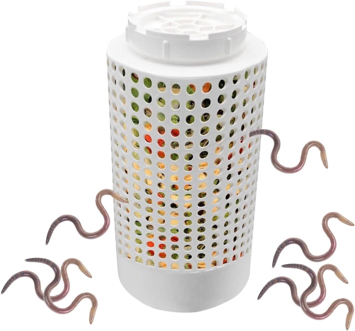 Wormenbak Composter - Afvalontbinder Bak - Organisch Afval Verwerken - Betrouwbare Blokkeerpreventie - 8.5 x 22 cm - Zwart
