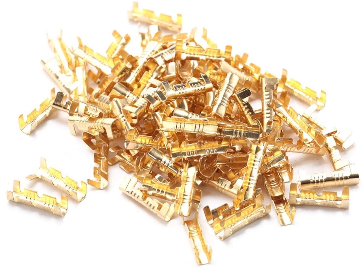 100 Stuks U Vormige Koperen Ring Terminals Crimp Draad Niet-geïsoleerde Kabel Spade Elektrische Verbinder voor Auto's en Elektriciteit