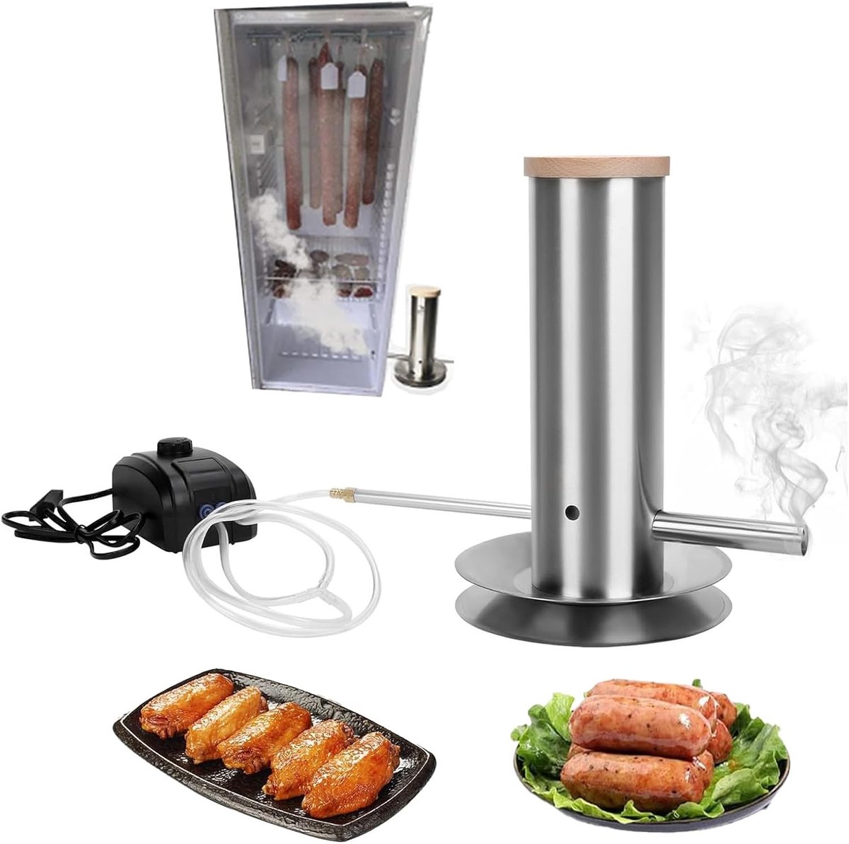 Elektrische Koude Rookgenerator van Roestvrij Staal met Pomp voor Oven en Rookoven - Ideaal voor Roken, Barbecue en Grillen