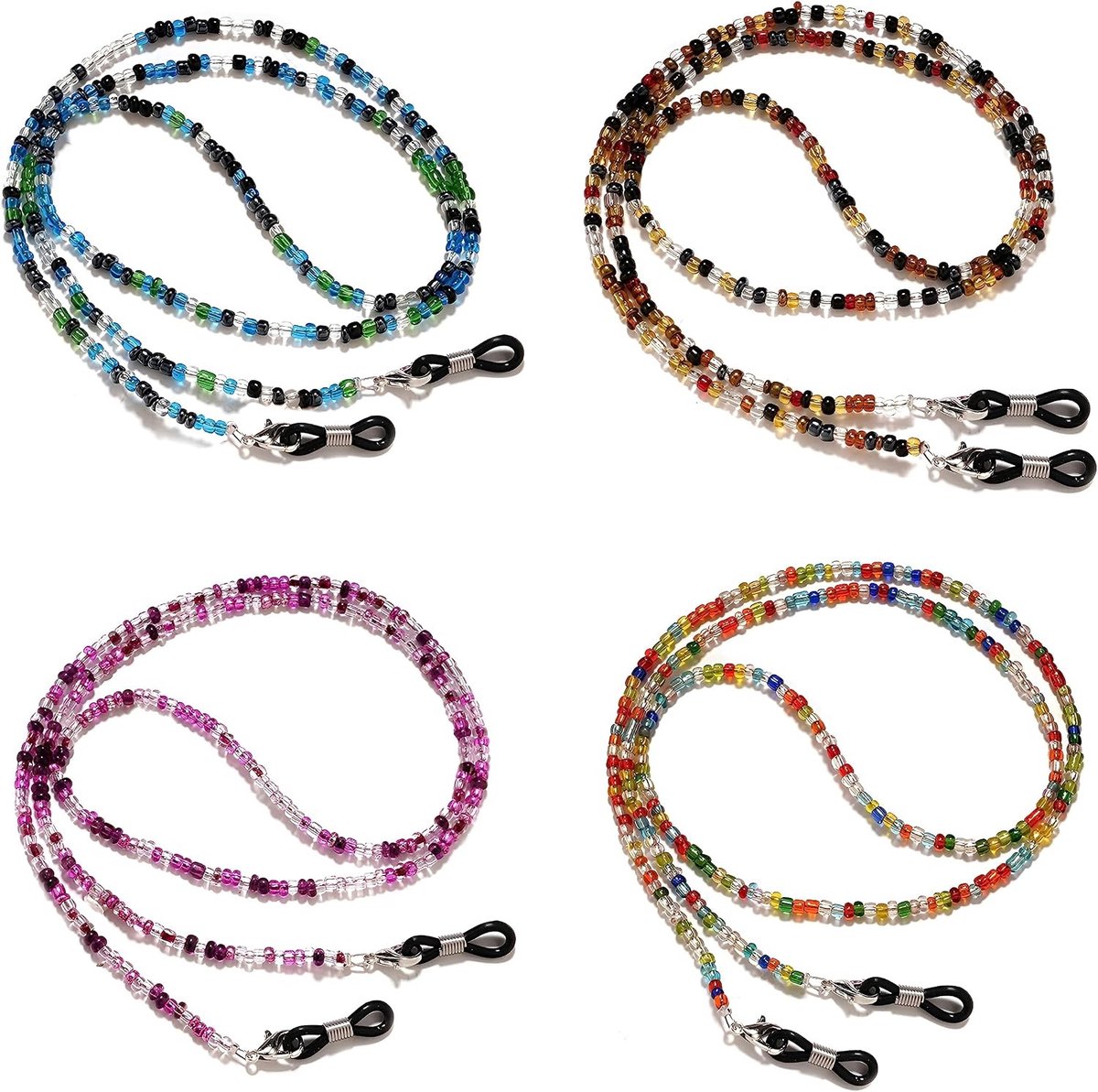 Set van 2 brillenkoord voor dames, brillenbanden, zonnebrilkoord en accessoires voor brillen