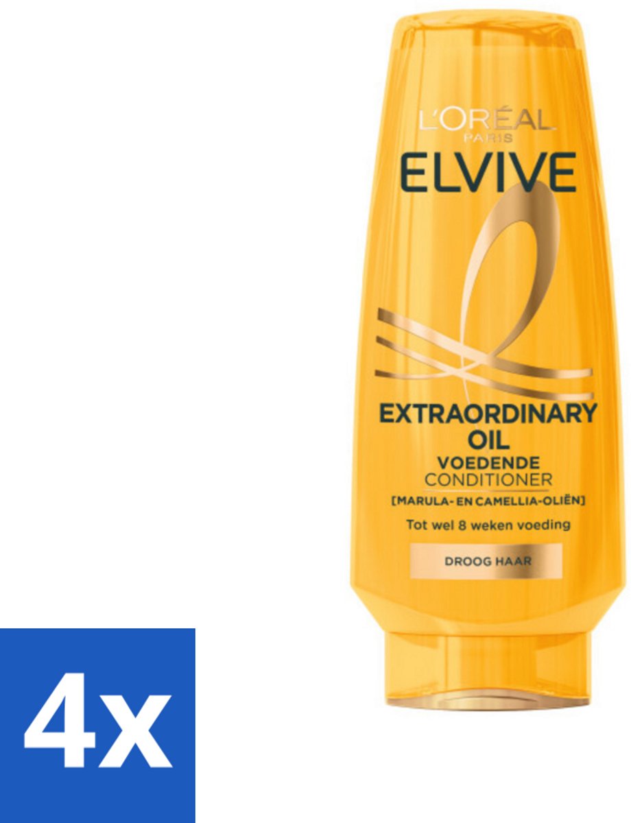 4 x L'Oréal Elvive Extraordinary Oil Conditioner 200 ml - Droog Haar - Haar Verzorging - Haar Hydraatatie - Haar Herstel - Haar Glans