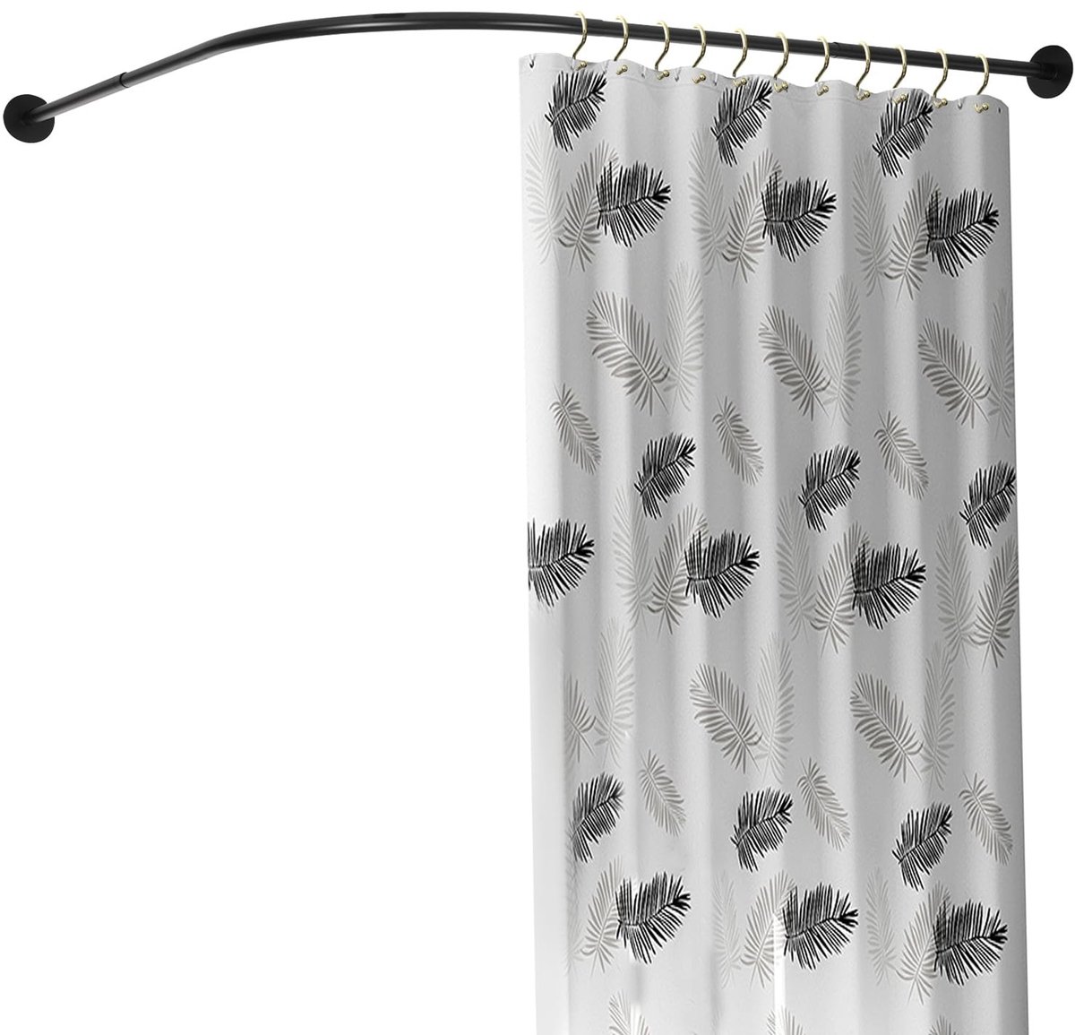 Solidchoice - Douchegordijnsteun zonder boren - L-vormig en verstelbare lengte 90-130 cm