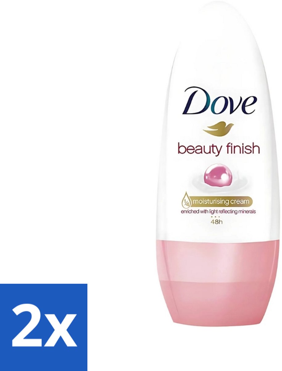 2 x Dove - Deodorant - Roll-On Beauty Finish - Soepele geur en verzorging - 50 ml - Dove Beauty Finish - Deodorant Roll-on - Beauty Mineraal - Huid Verzorging - Zweet En Geur Bescherming
