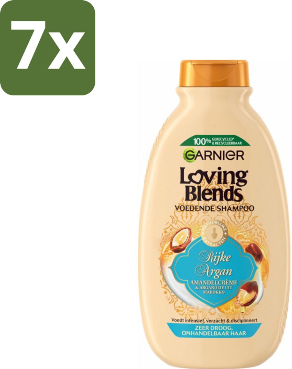 7 x Garnier Loving Blends Rijke Argan Shampoo 300 ml - Argan Shampoo - Arganolie - Droog Haar - Onhandelbaar Haar - Haarvoeding
