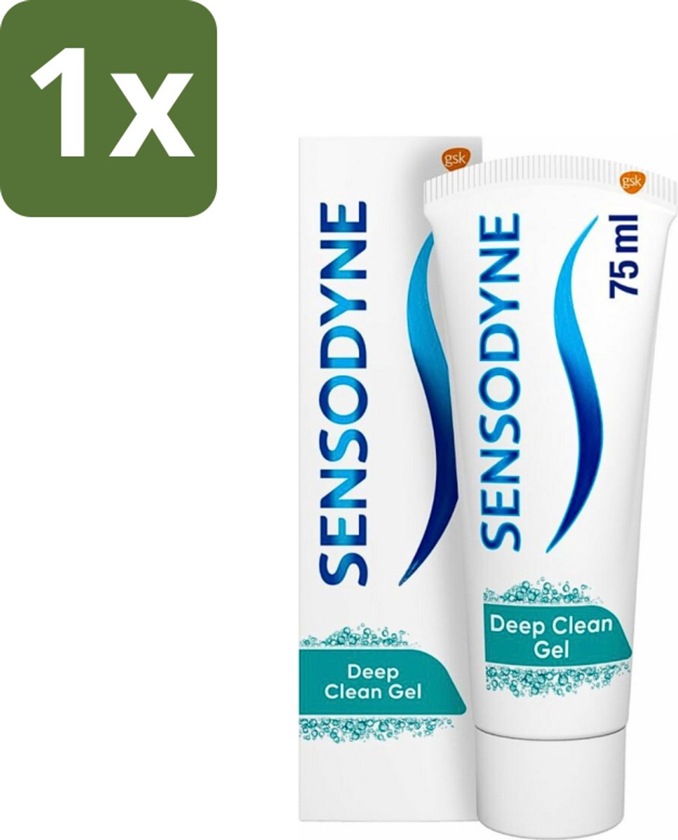 1 x Sensodyne - Tandpasta - Deep Clean - Voor Frisse Adem - 75 ml - Gevoelige Tanden - Diepe Reiniging - Frisse Adem - Tandpasta - Fluoride