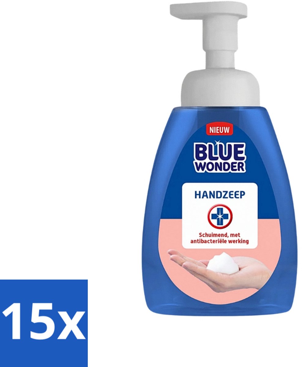 Blue Wonder - Handzeep - Hygiënisch & Verzorgend - 225 ml - Bulkverpakking - 15 stuks