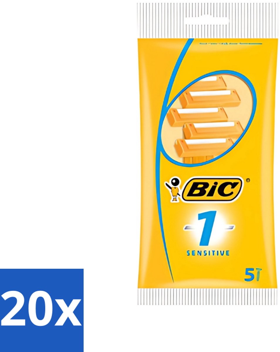 Bic - Scheermesjes - Sensitive - Enkel Mesje - Wegwerpmesjes - 5 Scheermesjes - Bulkverpakking - 20 stuks