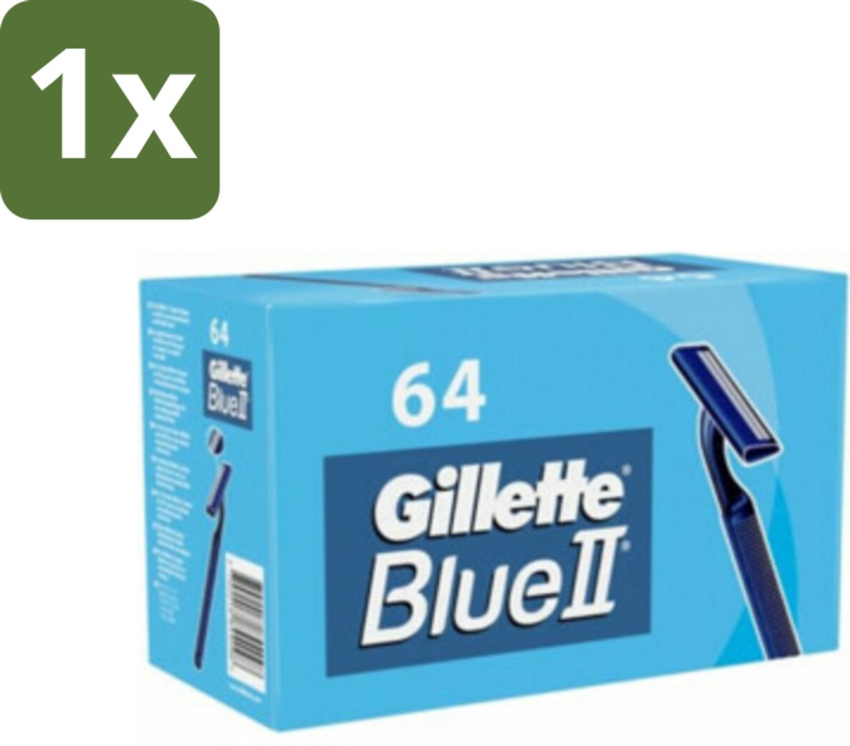 1 x Gillette - Blue 2 - Wegwerpscheermesjes - Duurzaam en comfortabel - 64 Scheermesjes - Scheermesjes - Wegwerpscheermesjes - Gillette Blue Ii - Scheerbeurt - Duurzaam Scheermesje