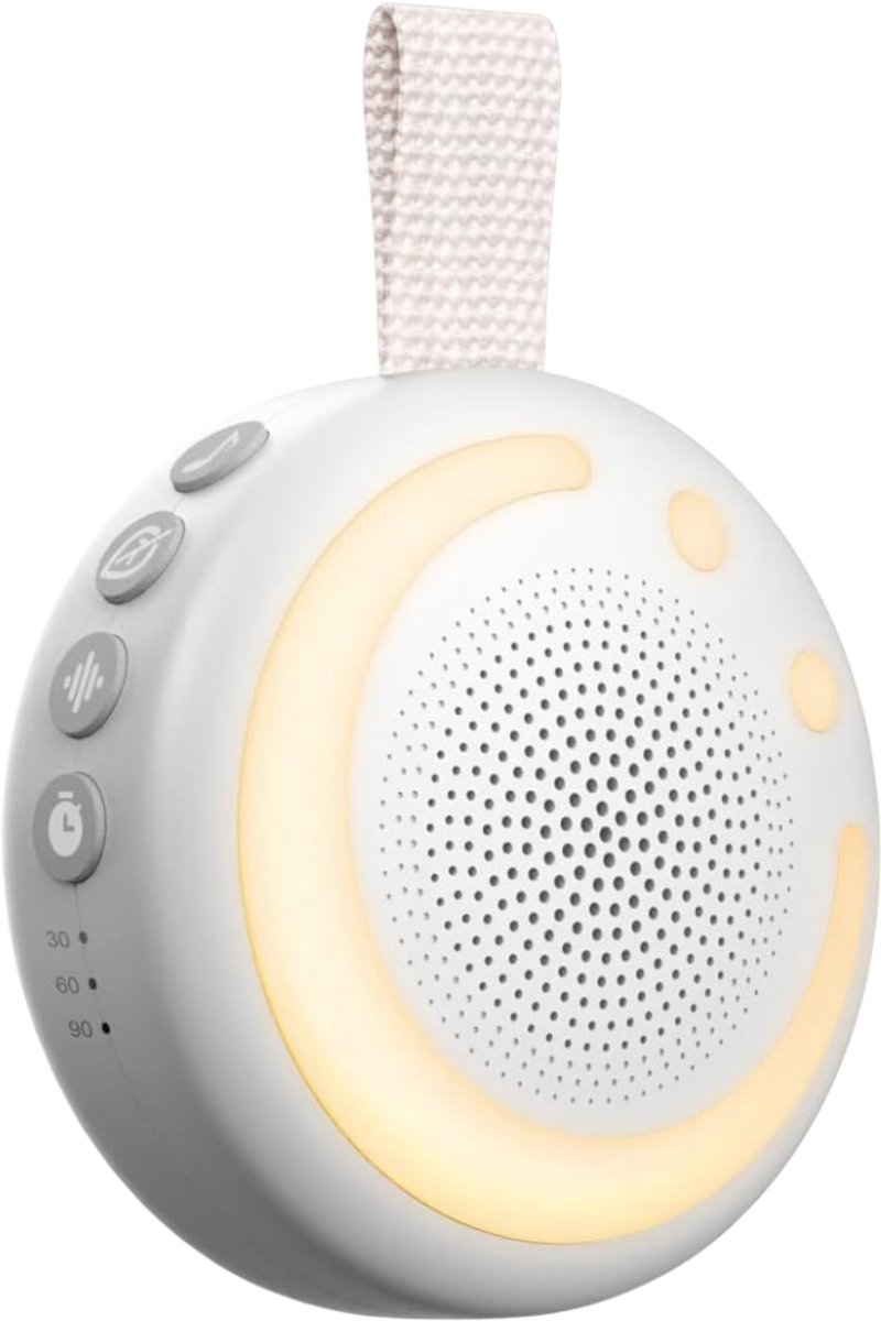 Verte White Noise Machine - Met Nachtlampje - 21 Rustgevende Geluiden - Slaaphulp Voor Baby’s - Timer En Instelbaar Volume - Draagbaar En Oplaadbaar Via USB-C Voor Tot Wel 18 Uur