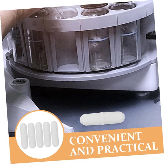 Magnetische Roerstaafjes - Mixer Staafjes - Laboratorium Experimenten - PTFE Materiaal - 5 Stuks - Wit — afbeelding 3