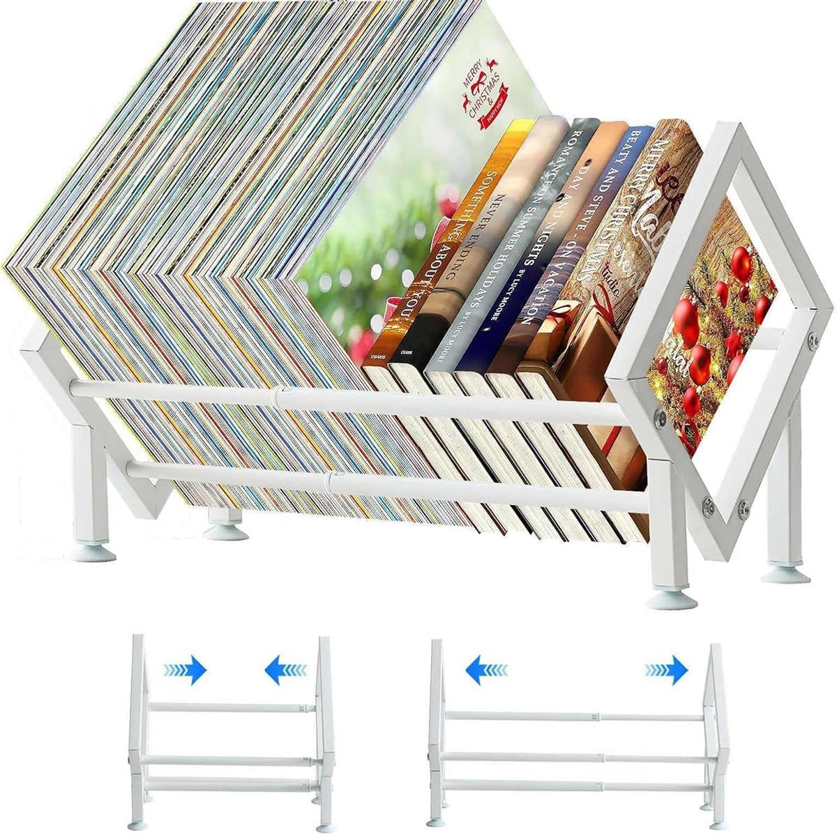 Klein bureau - Element - Boekenplank - Minischap - Uitschuifbare Metalen Tafelplank - Ruimtebesparend - Boekenorganizer voor Kinderbureaus -Kantoren en Woonruimtes - Wit