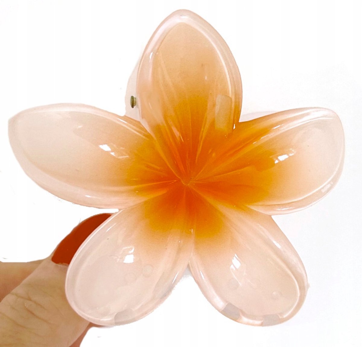 Grote Hawaii Bloem Haarclip - Licht Abrikoos