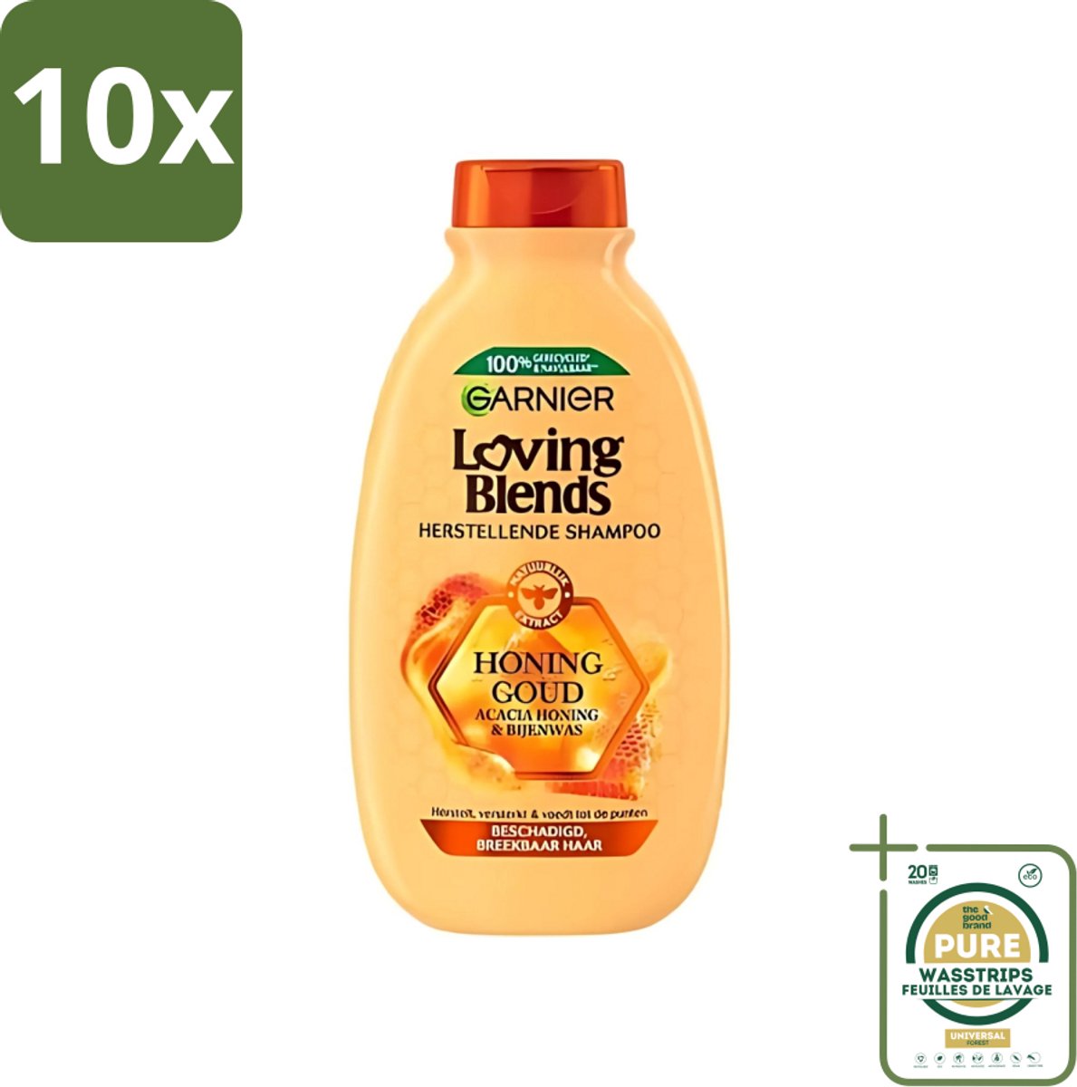 10 x Garnier - Loving Blends - Shampoo - Honing Goud - Beschadigd & Breekbaar Haar - 300 ml - Grootverpakking - Beschadigd Haar - Breekbaar Haar - Honing Shampoo - Haar Herstellen - Haar Beschermen