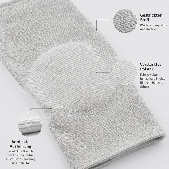 Set van 2 Bamboe Kniebandages voor Dames en Heren, Ademend en Elastisch, Ideaal voor Sport, Dagelijks Gebruik en Artrose (Grijs, XL) — afbeelding 4