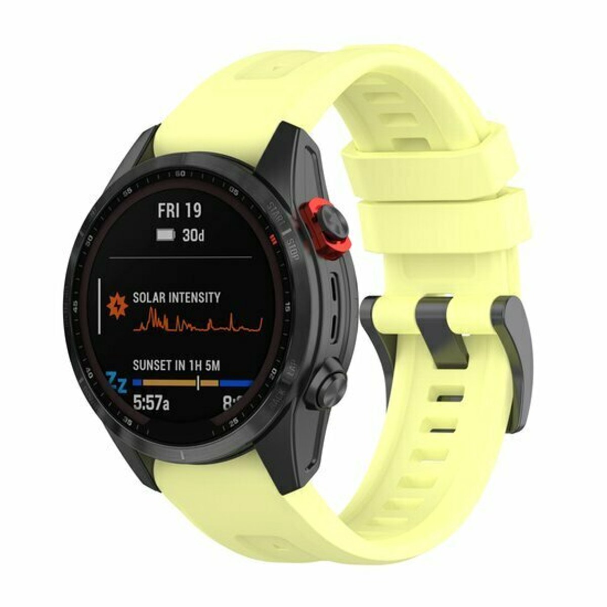 By Qubix - Geschikt voor Garmin bandje - 20mm Quickfit - Siliconen sportbandje - Geel - Geschikt voor Garmin Fenix 9 / 9 pro - 43mm