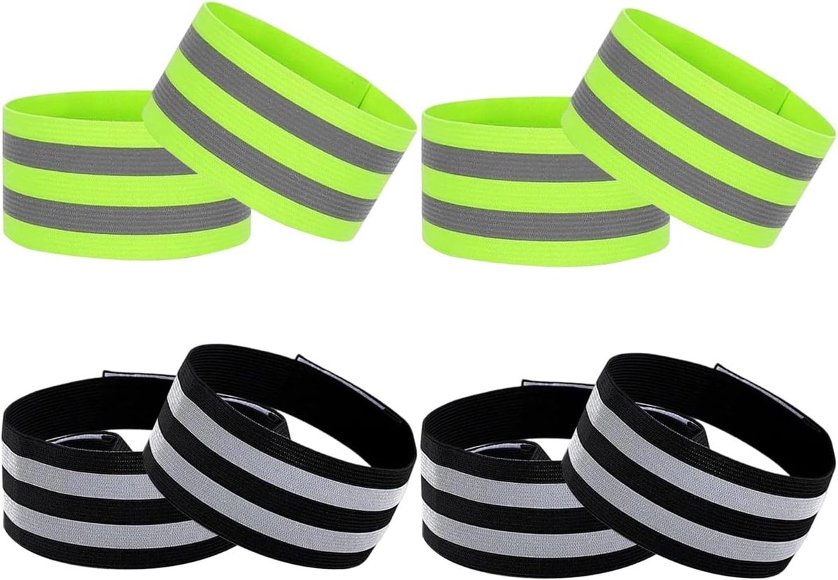 Set van 8 Reflecterende Broekclips, Elastische Broekbeschermers en Fietspantsluitingen voor Veilig Fietsen