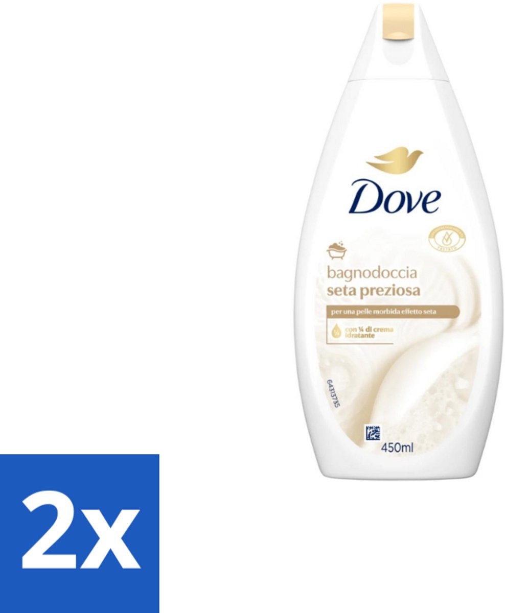 2 x Dove – Douchegel – Nourishing Silk – 450 ml - Douchegel Zijdezacht - Huid Verzorging - Schuim Douchegel - Mild Reinigen - Huid Verzorging