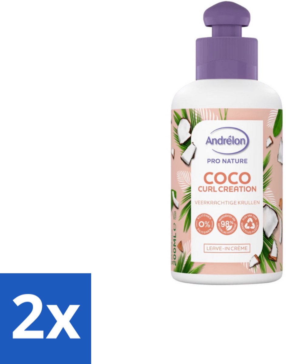 2 x Andrélon – Leave-In Conditioner – Kokos Care Creation – 200 ml - Haarkleur - Haartype - Haartype Droog - Haartype Normaal - Haartype Pluist