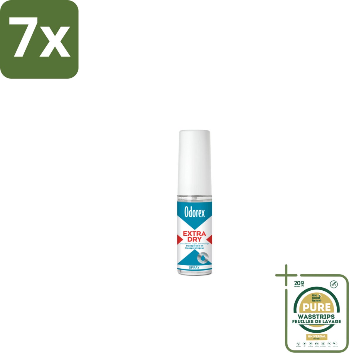 7 x Odorex Extra Dry Pompspray 30 ml - Grootverpakking - Extra Droog - Overmatig Zweten - Intens Droog - Pompspray - Deodorant