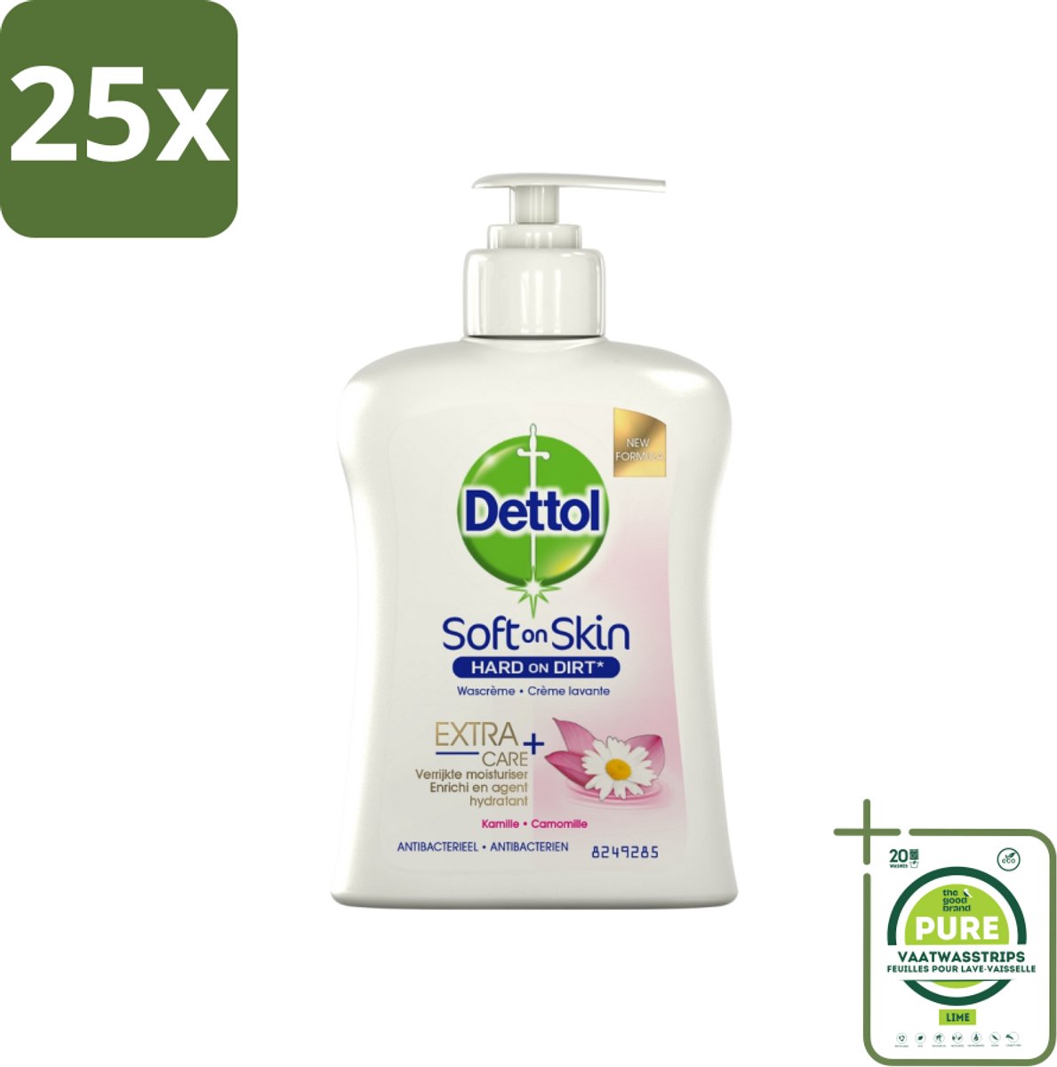 25 x Dettol - Handzeep - Antibacterieel - Hydraterend - Kamille - 250 ml - Grootverpakking - Handzeep - Antibacterieel - Hydraterend - Kamille - Handwas