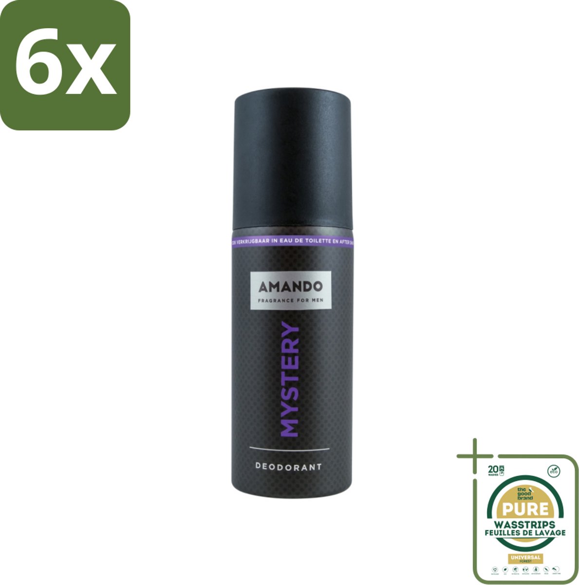 Amando - Mystery - Deodorant - Spray - 150 ml - Voordeelverpakking - 6 stuks - Kruiden geur - Vanille geur