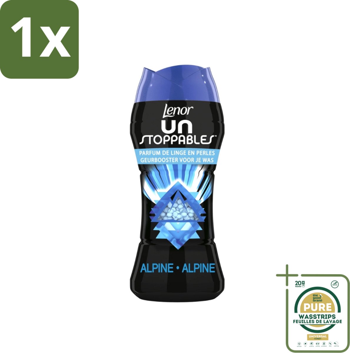 1 x Lenor - Unstoppables - Geurparels - Alpine - Wasverzachter - 224 g- Geurparels - Wasverzachter - Frisheid - Wasgeur - Wasgeurboost