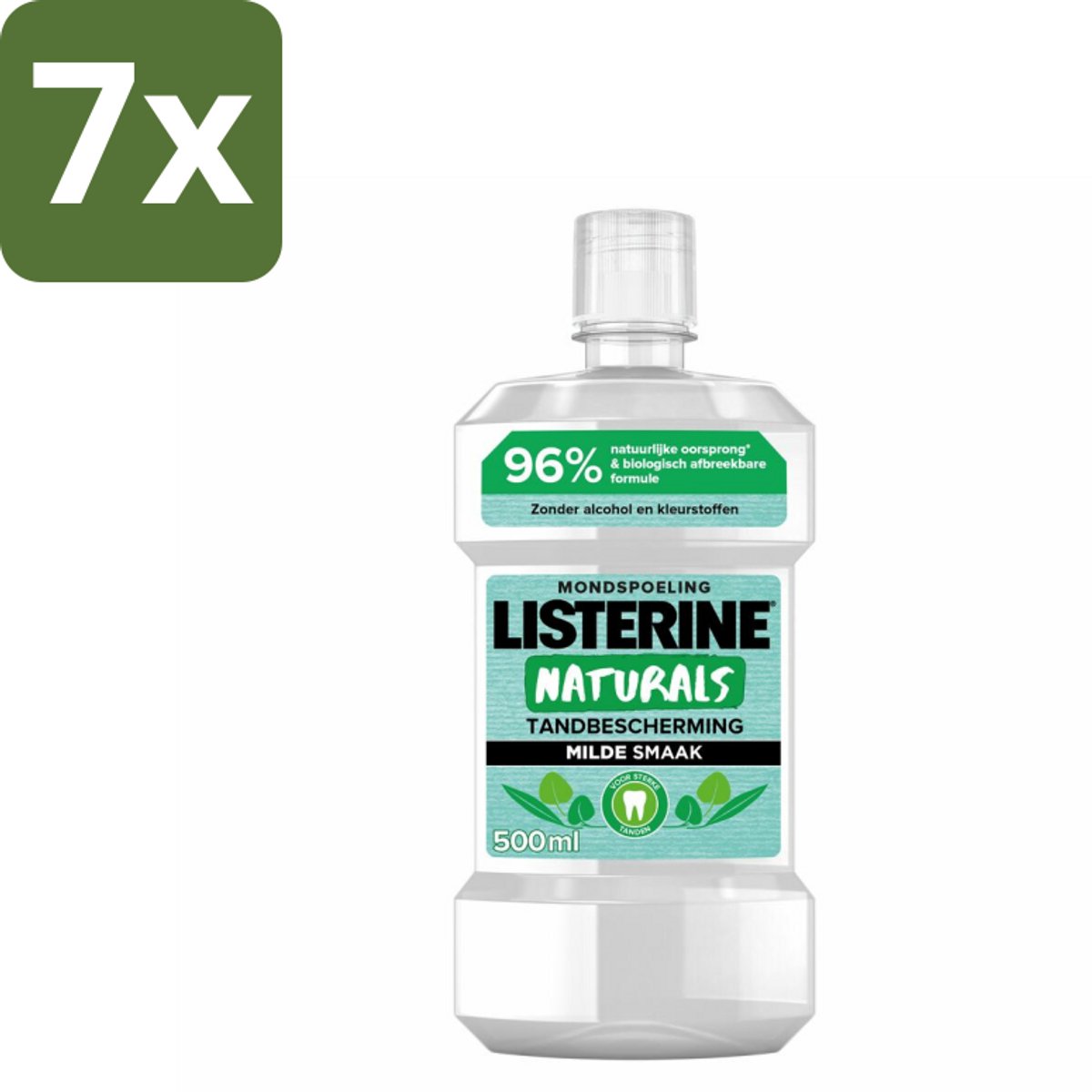 7 x Listerine Naturals Mondwater Tandbescherming 500 ml - Mondspoeling - Mondwater - Tandbescherming - Natuurlijk Mondwater - Tandgezondheid