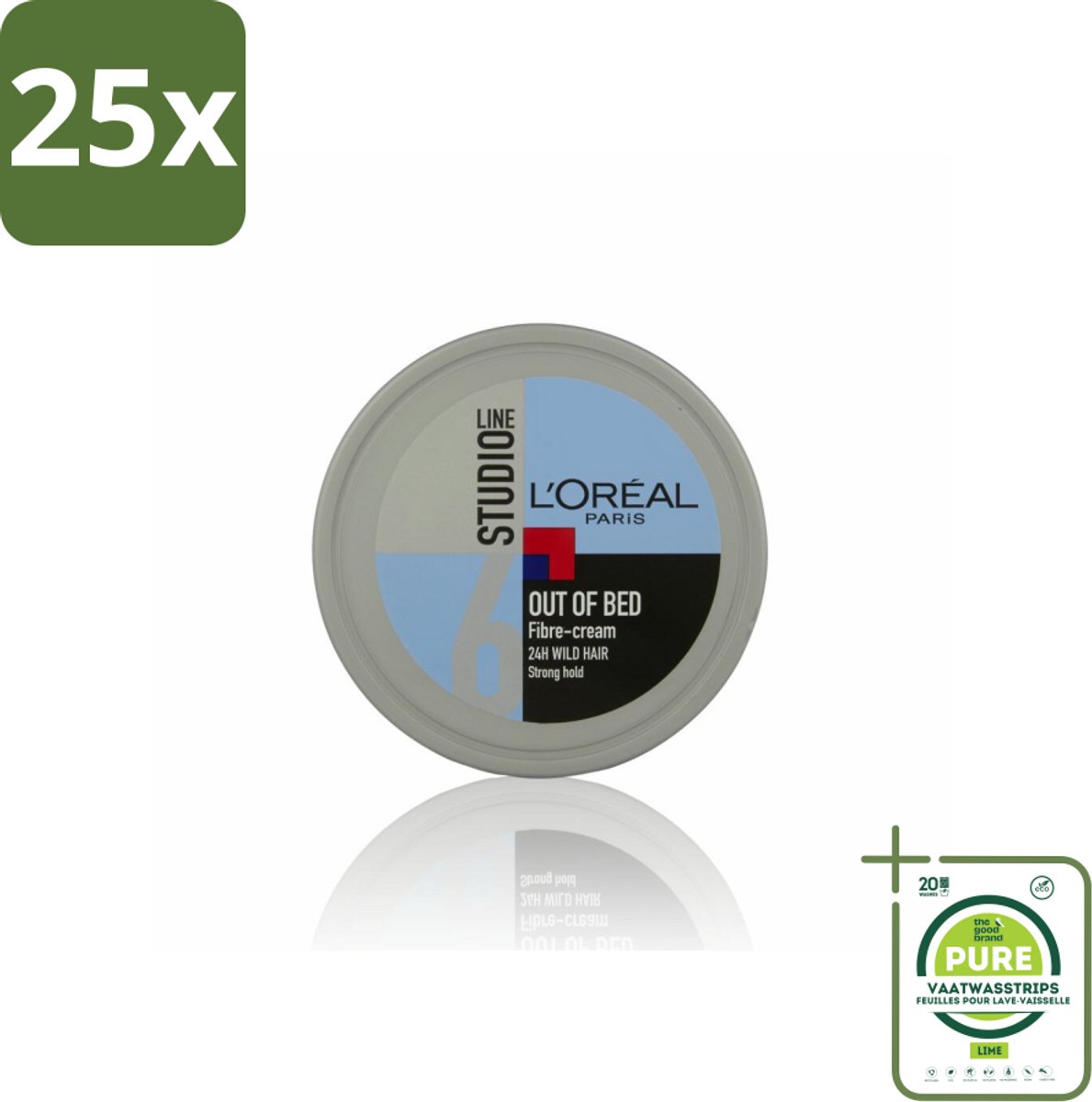 25 x L'Oréal Studio Line Special FX Out of Bed Fibre Cream 150 ml - Grootverpakking - Warrig Haar - Out Of Bed Look - Haar Styling - Haar Crème - Warrig Effect