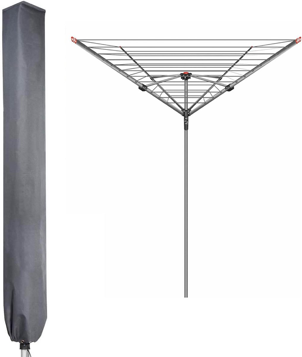 PATIO PLUS Roterende waslijn Cover 16x16x165cm Waterdichte Roterende Droger Cover Kleding Luchter Met Zip 600D Hoge - ShopVlot