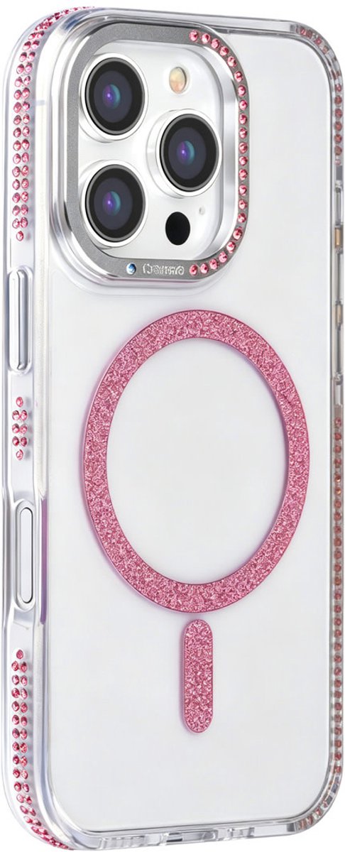 TUNIQ telefoonhoesje voor Apple iPhone 16 Pro - Diamond MagSafe TPU+PC - Roze