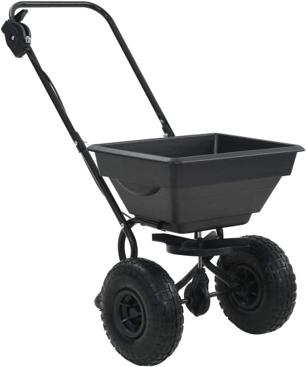Zoutstrooier - Strooier - Winterklaar Maken - Twee Wielen - 15 L - Zwart